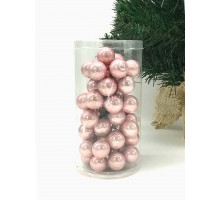 Елочная игрушка шар на проволоке (набор 48шт) 21-180/6 (розовый)